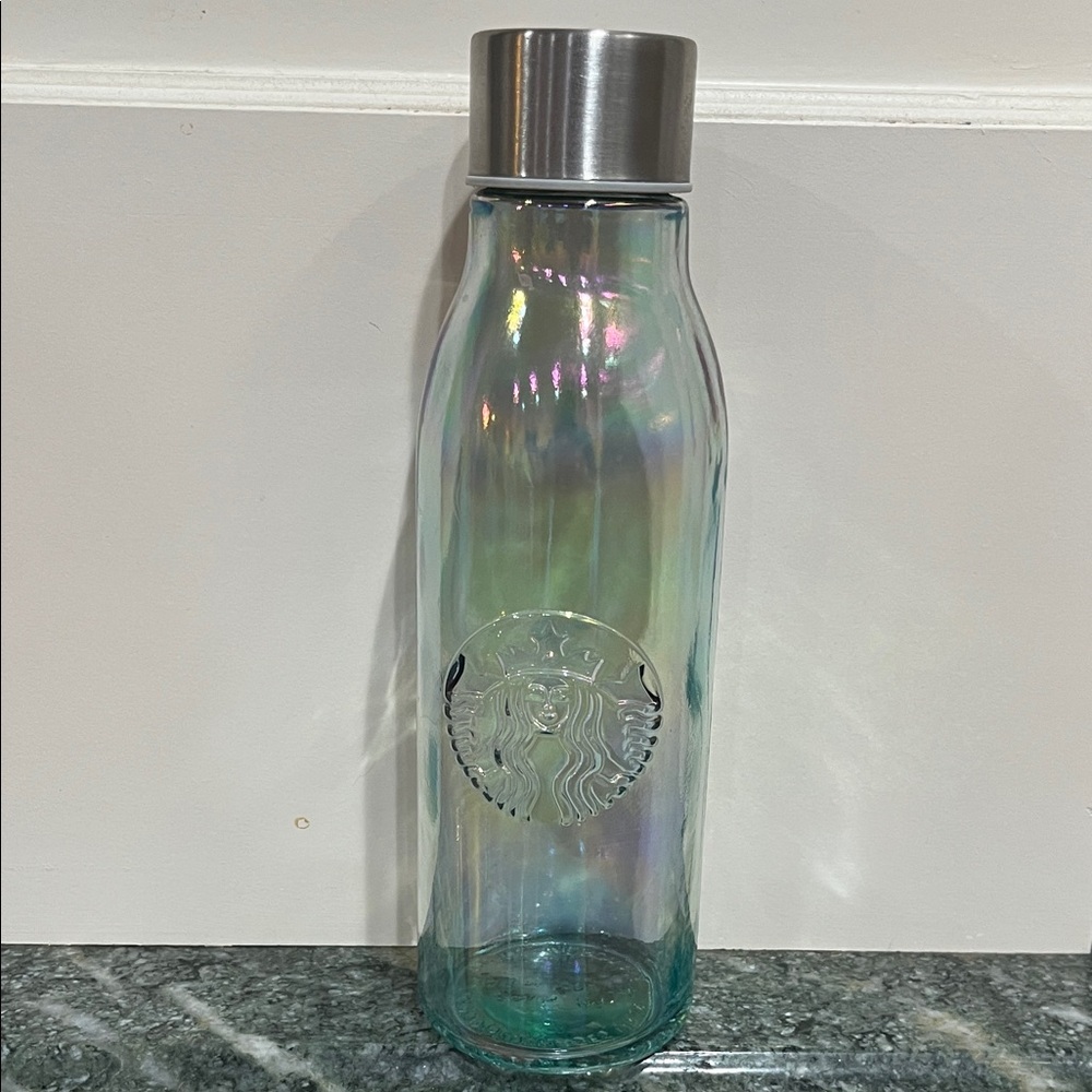 Starbucks Iridescent Water Bottle with Silver Cap